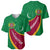 Turkmenistan Green Baseball Jersey with Crescent Moon and State Emblem Design