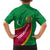 Turkmenistan Green Family Matching Summer Maxi Dress and Hawaiian Shirt with Crescent Moon and State Emblem Design