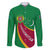 Turkmenistan Green Family Matching Summer Maxi Dress and Hawaiian Shirt with Crescent Moon and State Emblem Design