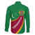 Turkmenistan Green Family Matching Summer Maxi Dress and Hawaiian Shirt with Crescent Moon and State Emblem Design