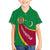 Turkmenistan Green Family Matching Summer Maxi Dress and Hawaiian Shirt with Crescent Moon and State Emblem Design