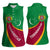 Turkmenistan Green Women Sleeveless Polo Shirt with Crescent Moon and State Emblem Design