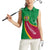Turkmenistan Green Women Sleeveless Polo Shirt with Crescent Moon and State Emblem Design