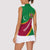 Turkmenistan Green Women Sleeveless Polo Shirt with Crescent Moon and State Emblem Design