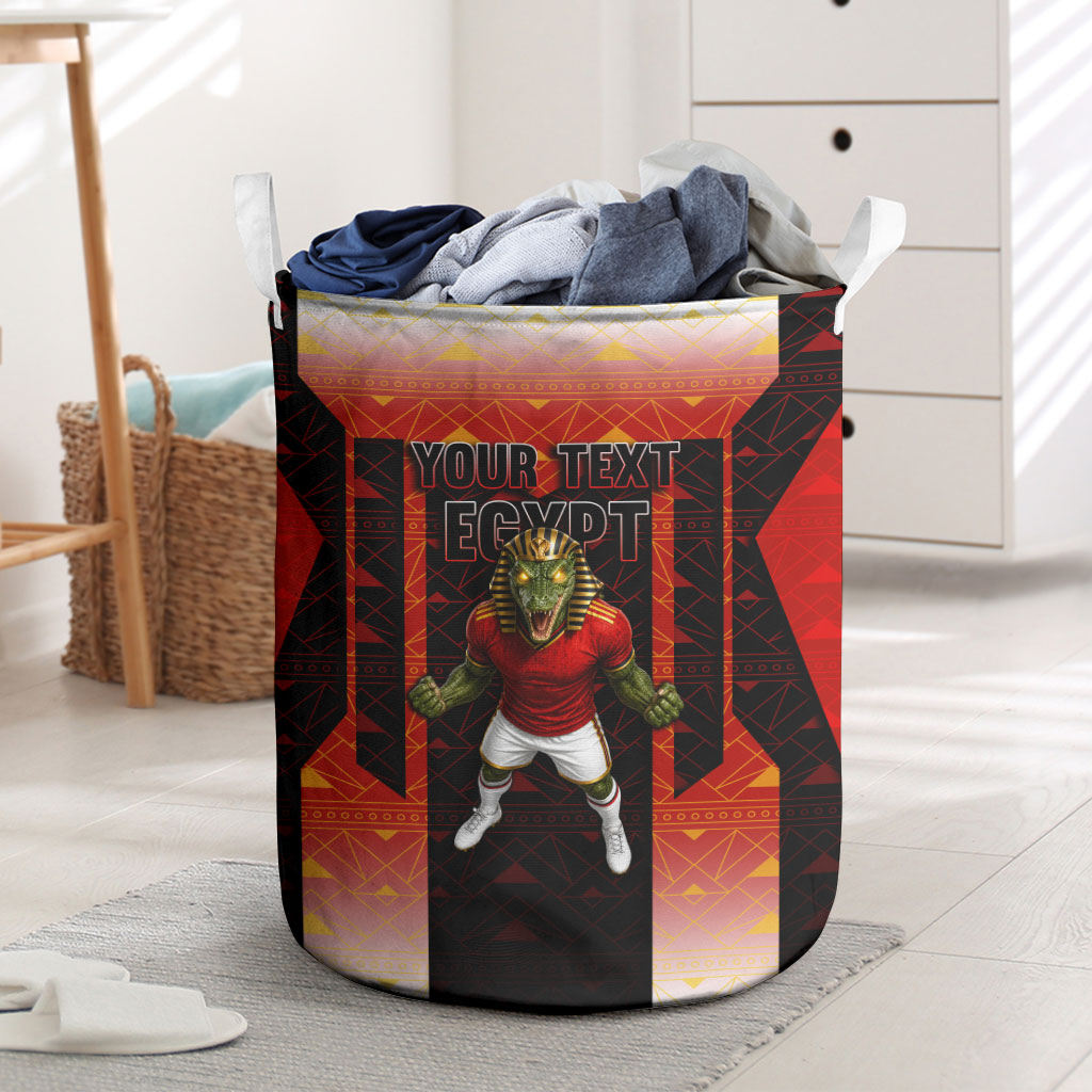 Personalized Egypt Soccer Sobek Crocodile Mascot Laundry Basket Pharaoh Mascot Egyptian Hieroglyphic