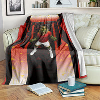 Personalized Egypt Soccer Sobek Crocodile Mascot Blanket Pharaoh Mascot Egyptian Hieroglyphic
