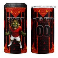 Personalized Egypt Soccer Sobek Crocodile Mascot 4 in 1 Can Cooler Tumbler Pharaoh Mascot Egyptian Hieroglyphic