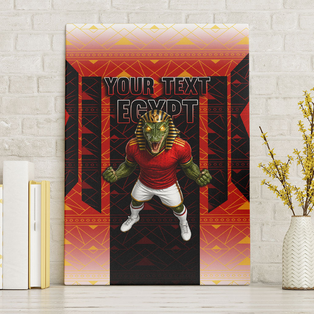 Personalized Egypt Soccer Sobek Crocodile Mascot Canvas Wall Art Pharaoh Mascot Egyptian Hieroglyphic