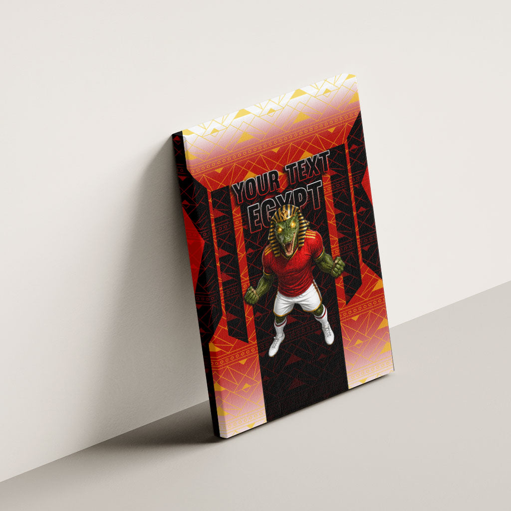 Personalized Egypt Soccer Sobek Crocodile Mascot Canvas Wall Art Pharaoh Mascot Egyptian Hieroglyphic