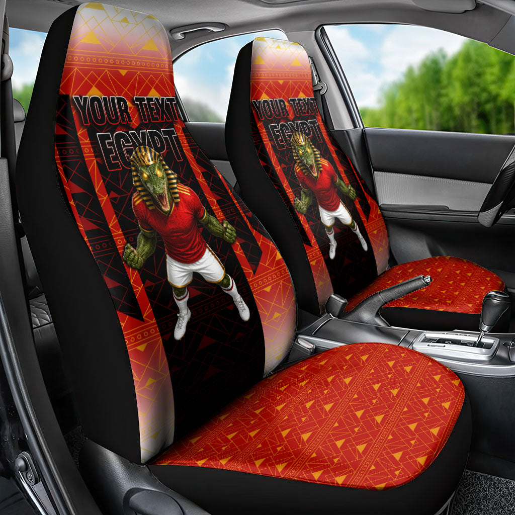 Personalized Egypt Soccer Sobek Crocodile Mascot Car Seat Cover Pharaoh Mascot Egyptian Hieroglyphic