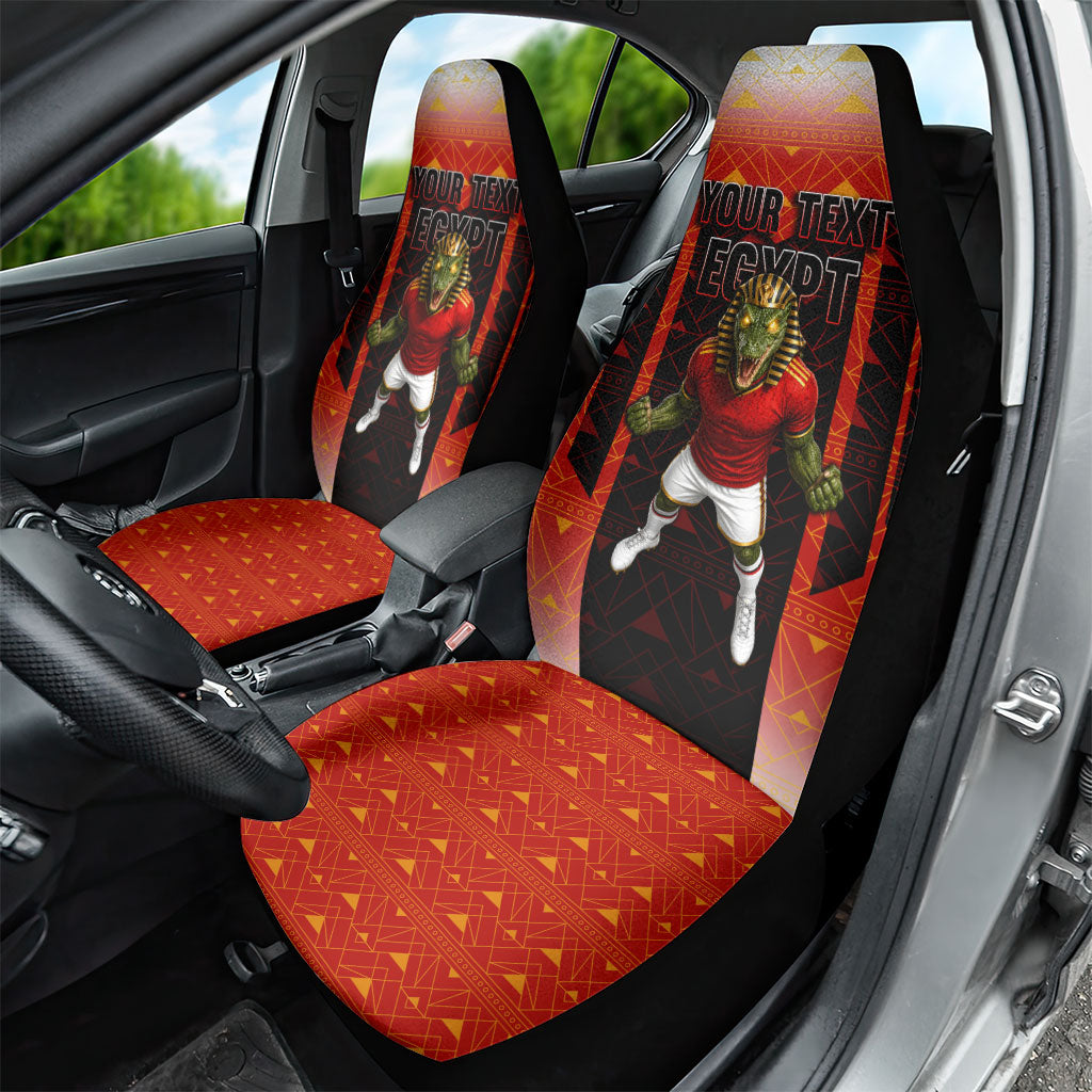 Personalized Egypt Soccer Sobek Crocodile Mascot Car Seat Cover Pharaoh Mascot Egyptian Hieroglyphic