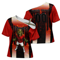 Personalized Egypt Soccer Sobek Crocodile Mascot Cross Shoulder Shirt Pharaoh Mascot Egyptian Hieroglyphic