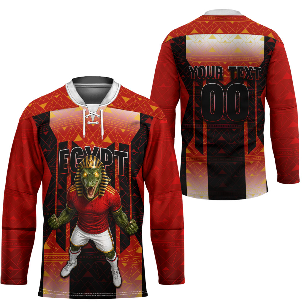 Personalized Egypt Soccer Sobek Crocodile Mascot Hockey Jersey Pharaoh Mascot Egyptian Hieroglyphic
