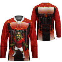 Personalized Egypt Soccer Sobek Crocodile Mascot Hockey Jersey Pharaoh Mascot Egyptian Hieroglyphic
