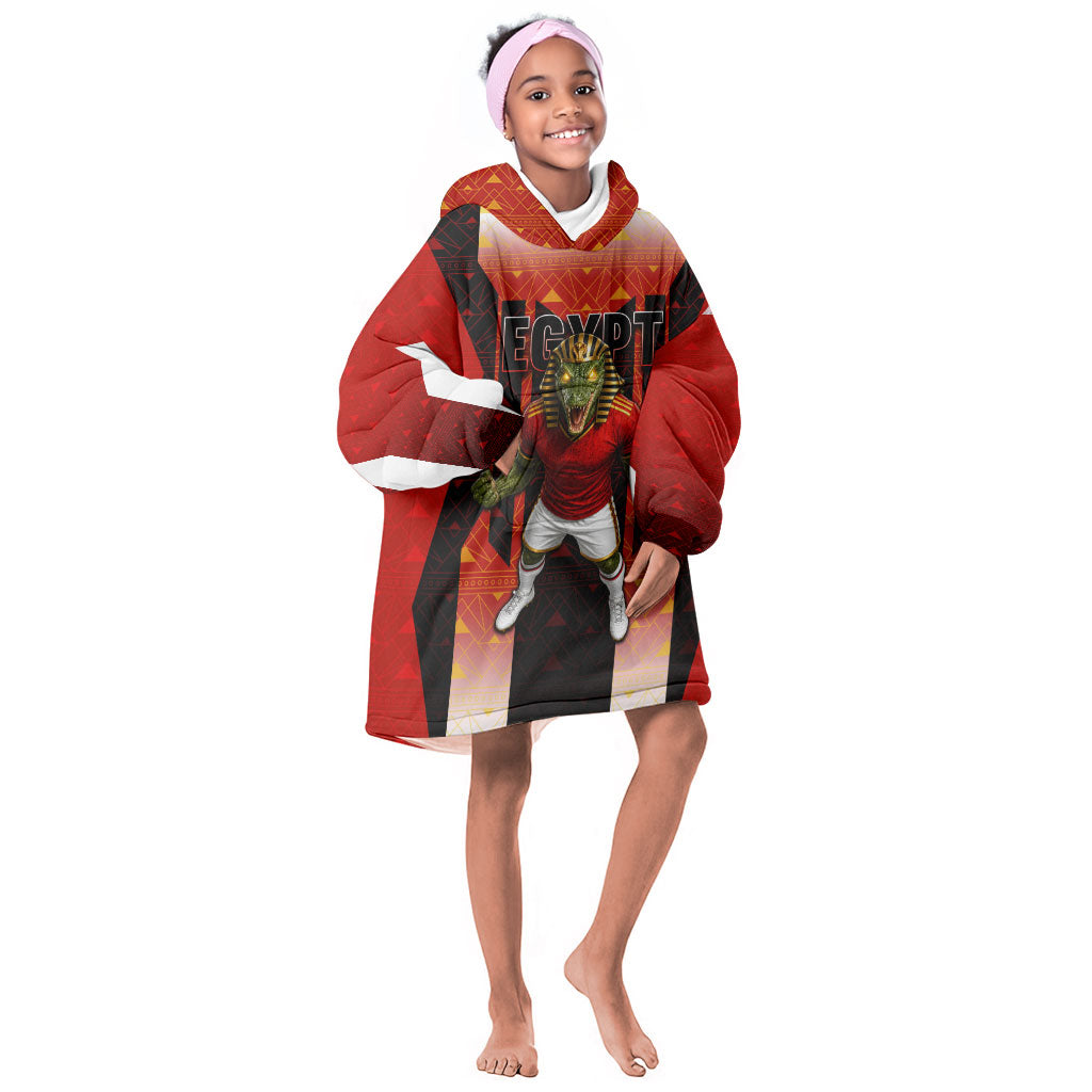 Personalized Egypt Soccer Sobek Crocodile Mascot Kid Wearable Blanket Hoodie Pharaoh Mascot Egyptian Hieroglyphic