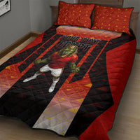 Personalized Egypt Soccer Sobek Crocodile Mascot Quilt Bed Set Pharaoh Mascot Egyptian Hieroglyphic