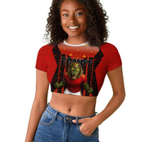 Personalized Egypt Soccer Sobek Crocodile Mascot Raglan Cropped T shirt Pharaoh Mascot Egyptian Hieroglyphic