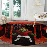 Personalized Egypt Soccer Sobek Crocodile Mascot Round Carpet Pharaoh Mascot Egyptian Hieroglyphic