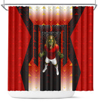 Personalized Egypt Soccer Sobek Crocodile Mascot Shower Curtain Pharaoh Mascot Egyptian Hieroglyphic