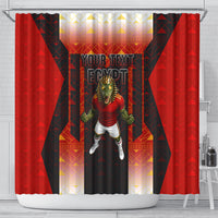 Personalized Egypt Soccer Sobek Crocodile Mascot Shower Curtain Pharaoh Mascot Egyptian Hieroglyphic