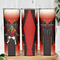 Personalized Egypt Soccer Sobek Crocodile Mascot Skinny Tumbler Pharaoh Mascot Egyptian Hieroglyphic