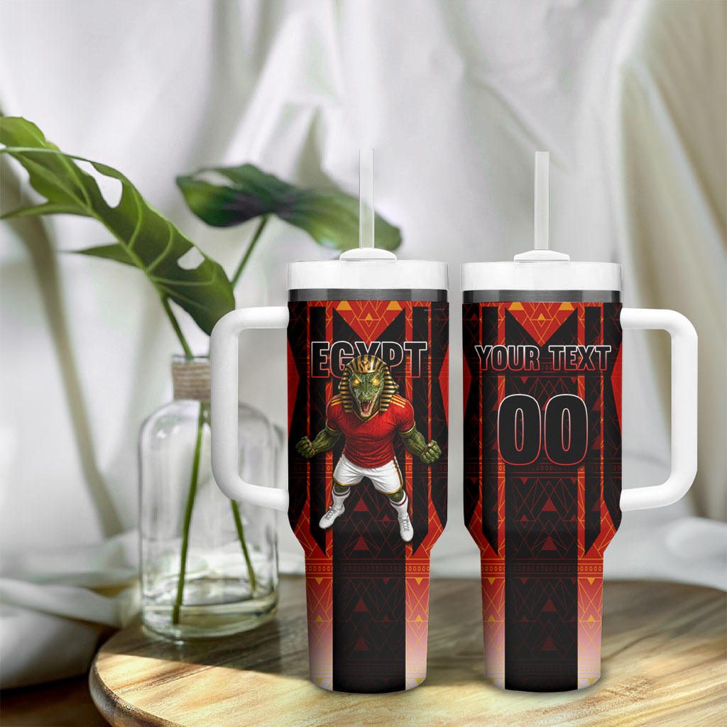 Personalized Egypt Soccer Sobek Crocodile Mascot Tumbler With Handle Pharaoh Mascot Egyptian Hieroglyphic
