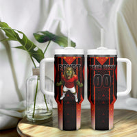 Personalized Egypt Soccer Sobek Crocodile Mascot Tumbler With Handle Pharaoh Mascot Egyptian Hieroglyphic