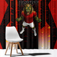 Personalized Egypt Soccer Sobek Crocodile Mascot Window Curtain Pharaoh Mascot Egyptian Hieroglyphic
