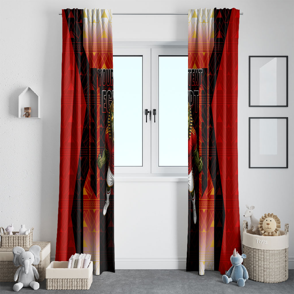 Personalized Egypt Soccer Sobek Crocodile Mascot Window Curtain Pharaoh Mascot Egyptian Hieroglyphic