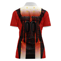 Personalized Egypt Soccer Sobek Crocodile Mascot Women Polo Shirt Pharaoh Mascot Egyptian Hieroglyphic