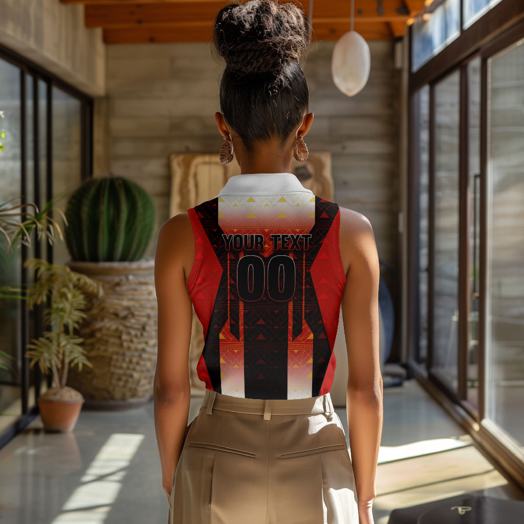 Personalized Egypt Soccer Sobek Crocodile Mascot Women Sleeveless Polo Shirt Pharaoh Mascot Egyptian Hieroglyphic