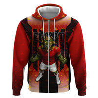 Personalized Egypt Soccer Sobek Crocodile Mascot Zip Hoodie Pharaoh Mascot Egyptian Hieroglyphic