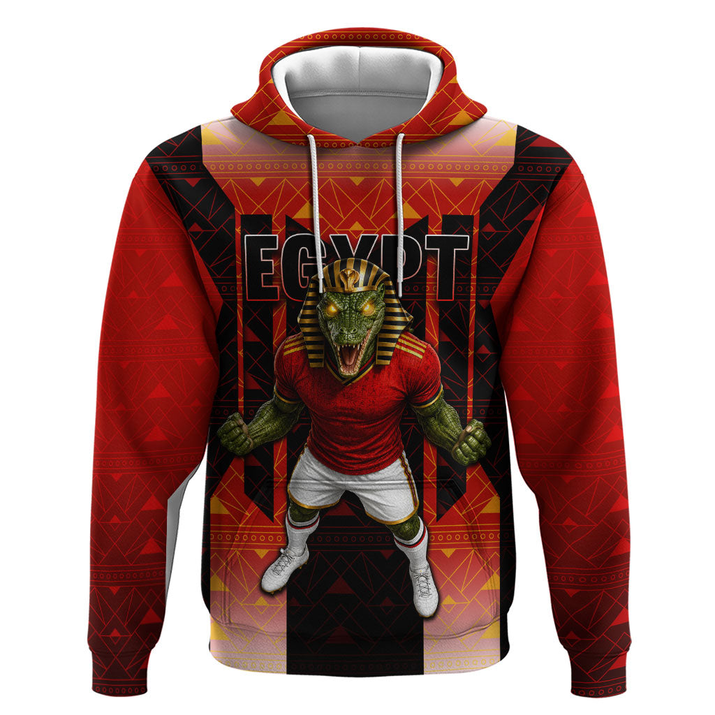 Personalized Egypt Soccer Sobek Crocodile Mascot Zip Hoodie Pharaoh Mascot Egyptian Hieroglyphic