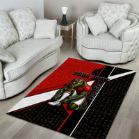Personalized Egypt Soccer Sobek Crocodile Mascot Area Rug Ancient Egyptian Hieroglyphic Stripe