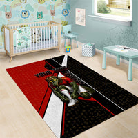 Personalized Egypt Soccer Sobek Crocodile Mascot Area Rug Ancient Egyptian Hieroglyphic Stripe