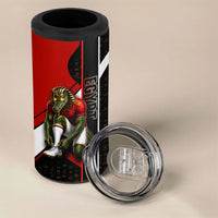 Personalized Egypt Soccer Sobek Crocodile Mascot 4 in 1 Can Cooler Tumbler Ancient Egyptian Hieroglyphic Stripe