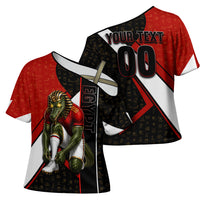 Personalized Egypt Soccer Sobek Crocodile Mascot Cross Shoulder Shirt Ancient Egyptian Hieroglyphic Stripe
