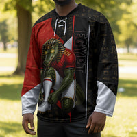 Personalized Egypt Soccer Sobek Crocodile Mascot Hockey Jersey Ancient Egyptian Hieroglyphic Stripe