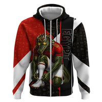 Personalized Egypt Soccer Sobek Crocodile Mascot Hoodie Ancient Egyptian Hieroglyphic Stripe