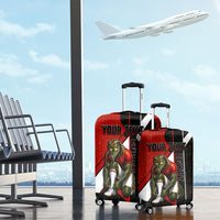 Personalized Egypt Soccer Sobek Crocodile Mascot Luggage Cover Ancient Egyptian Hieroglyphic Stripe