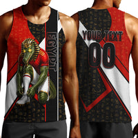 Personalized Egypt Soccer Sobek Crocodile Mascot Men Tank Top Ancient Egyptian Hieroglyphic Stripe