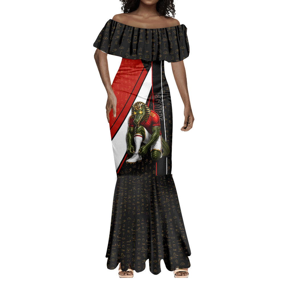 Personalized Egypt Soccer Sobek Crocodile Mascot Mermaid Dress Ancient Egyptian Hieroglyphic Stripe