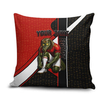 Personalized Egypt Soccer Sobek Crocodile Mascot Pillow Cover Ancient Egyptian Hieroglyphic Stripe