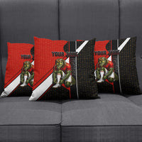 Personalized Egypt Soccer Sobek Crocodile Mascot Pillow Cover Ancient Egyptian Hieroglyphic Stripe