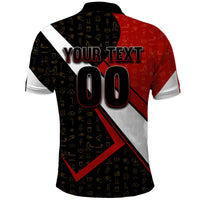 Personalized Egypt Soccer Sobek Crocodile Mascot Polo Shirt Ancient Egyptian Hieroglyphic Stripe