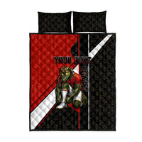 Personalized Egypt Soccer Sobek Crocodile Mascot Quilt Bed Set Ancient Egyptian Hieroglyphic Stripe