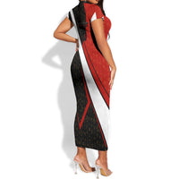 Personalized Egypt Soccer Sobek Crocodile Mascot Short Sleeve Bodycon Dress Ancient Egyptian Hieroglyphic Stripe