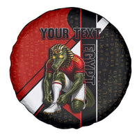 Personalized Egypt Soccer Sobek Crocodile Mascot Spare Tire Cover Ancient Egyptian Hieroglyphic Stripe