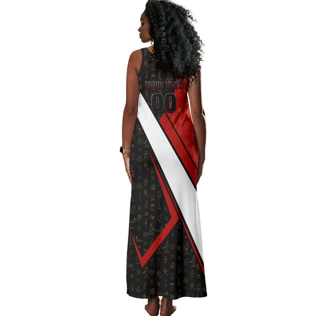 Personalized Egypt Soccer Sobek Crocodile Mascot Tank Maxi Dress Ancient Egyptian Hieroglyphic Stripe