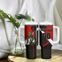 Personalized Egypt Soccer Sobek Crocodile Mascot Tumbler With Handle Ancient Egyptian Hieroglyphic Stripe
